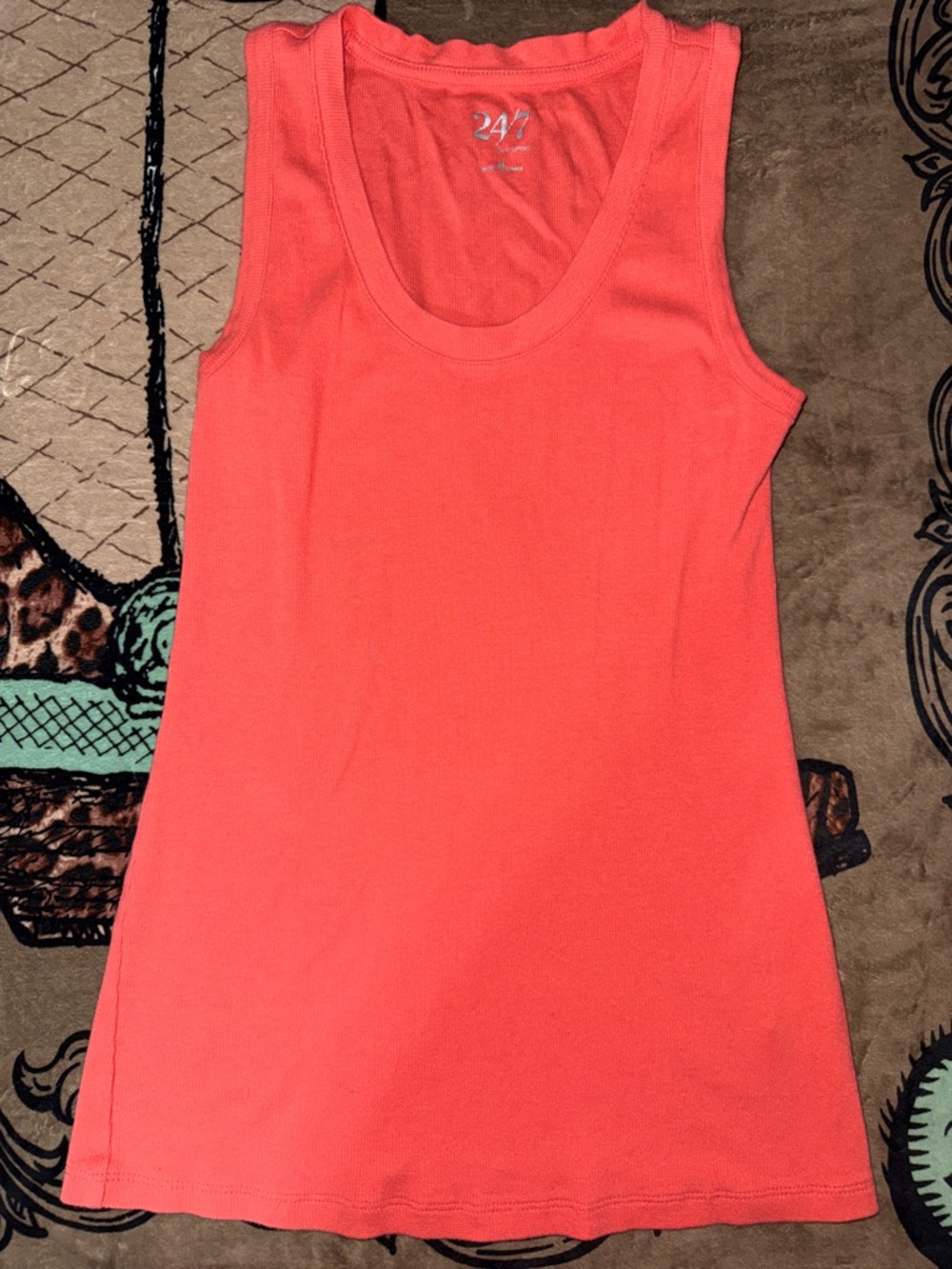 NWOT A new day and 24/7 Black and Coral Ribbed Tank Tops MEDIUM BUNDLE - Picture 8 of 9